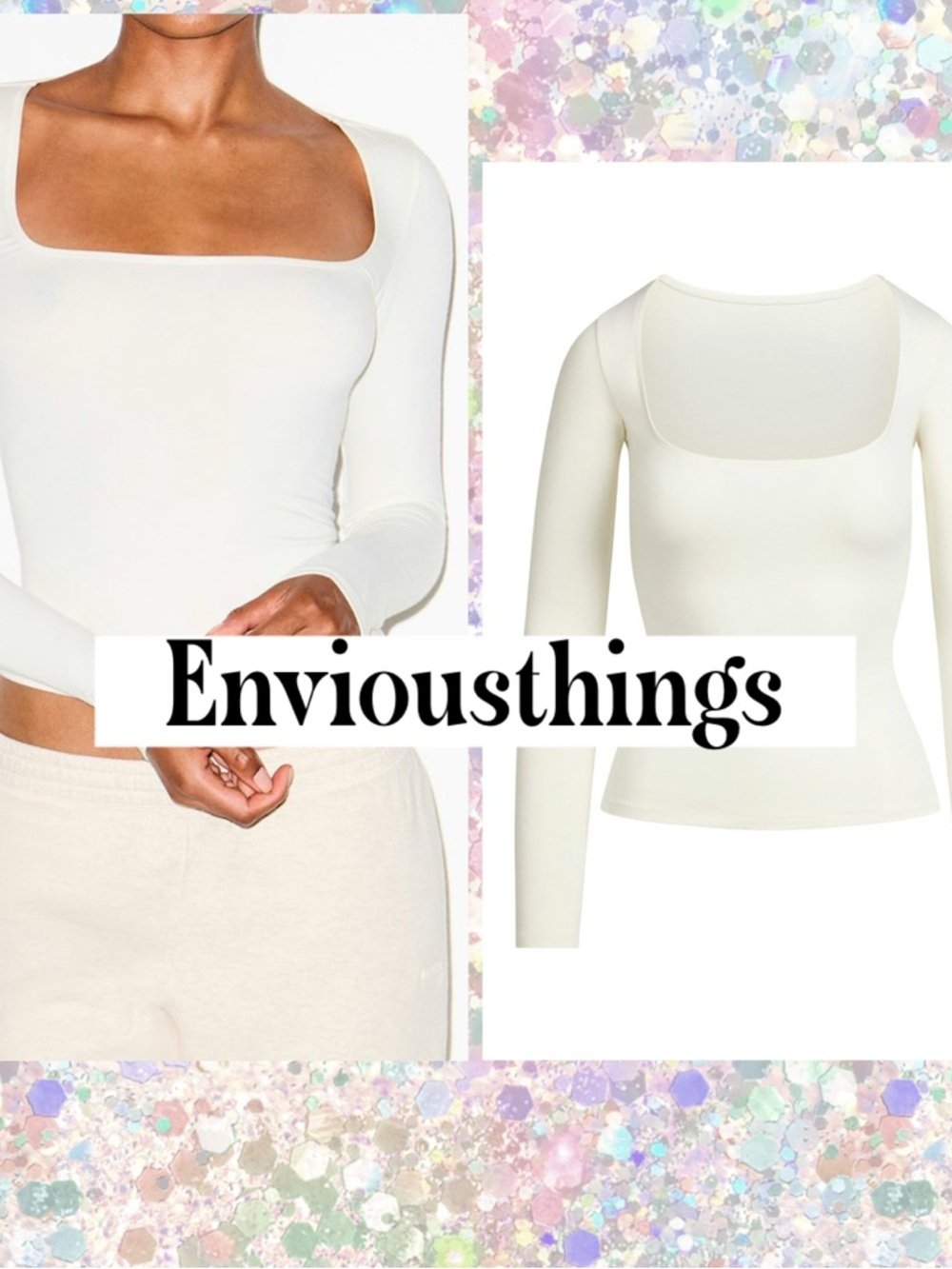 Skims Cotton Jersey Scoop Neck Long Sleeve Top Marble